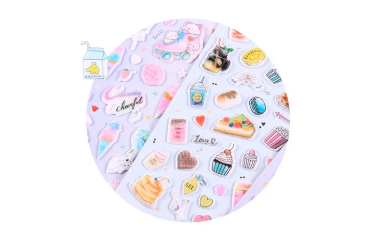 Kawaii Bullet Jelly Milk Series Children Stickers DIY Decorative Sticker Mobile Phone Stickers School Cute Stationery (ONLINE ORDER ONLY)