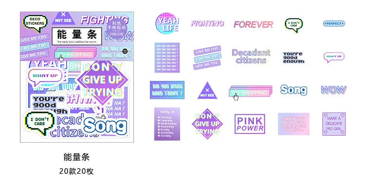 20Pcs/lot Japanese Harajuku Kawaii Decorative Stickers Scrapbooking Diy Diary Journal Stick Label Cute Stationery Kids Gift (ONLINE ORDER ONLY)