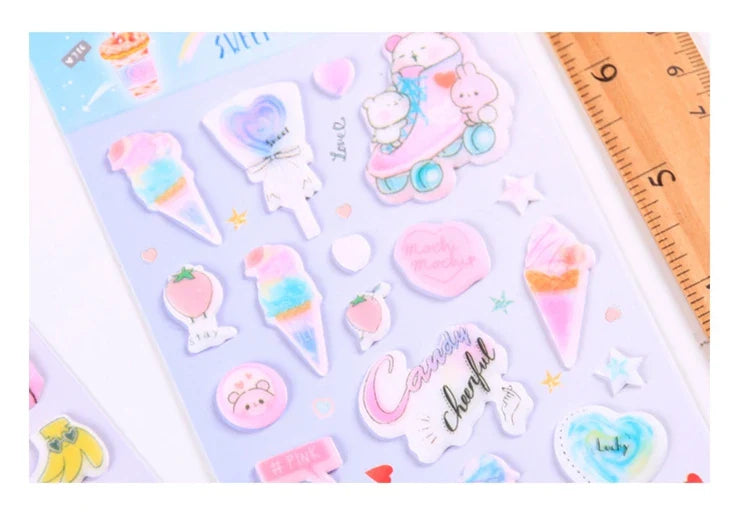 Kawaii Bullet Jelly Milk Series Children Stickers DIY Decorative Sticker Mobile Phone Stickers School Cute Stationery (ONLINE ORDER ONLY)