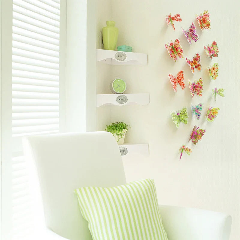 3D Butterfly Wall Stickers Set - 15 Pcs Flower Decor for Living Room & Bedroom (Online Order Only)