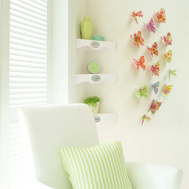 3D Butterfly Wall Stickers Set - 15 Pcs Flower Decor for Living Room & Bedroom (Online Order Only)