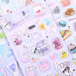 Kawaii Bullet Jelly Milk Series Children Stickers DIY Decorative Sticker Mobile Phone Stickers School Cute Stationery (ONLINE ORDER ONLY)