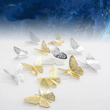3D Gold/Silver Butterfly Wall Stickers - Home & Wedding Decor (ONLINE ORDER ONLY)