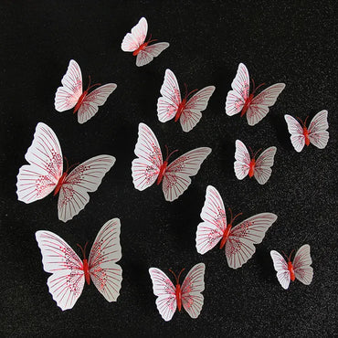 3D Butterfly Wall Stickers - 12Pcs Set for Home Decor, Wedding, Fridge Magnets (Online Order Only)