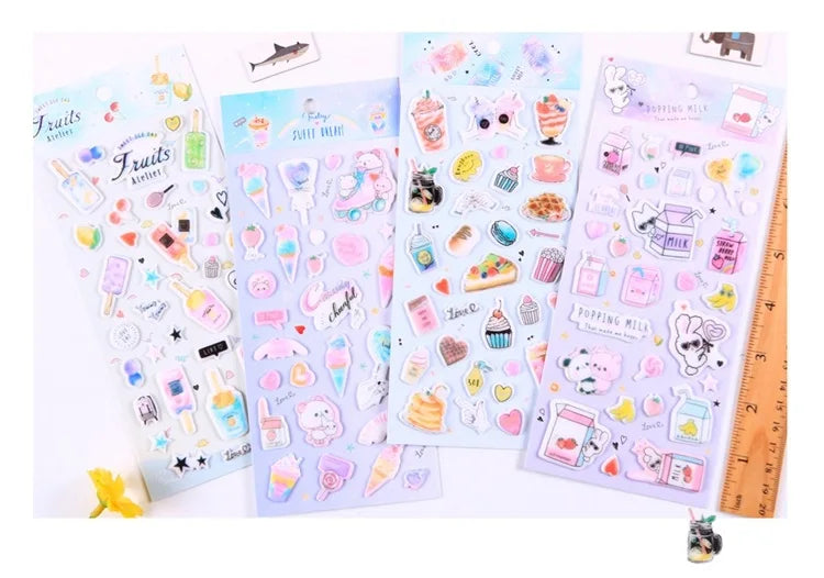 Kawaii Bullet Jelly Milk Series Children Stickers DIY Decorative Sticker Mobile Phone Stickers School Cute Stationery (ONLINE ORDER ONLY)