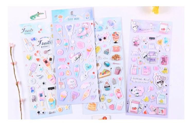 Kawaii Bullet Jelly Milk Series Children Stickers DIY Decorative Sticker Mobile Phone Stickers School Cute Stationery (ONLINE ORDER ONLY)