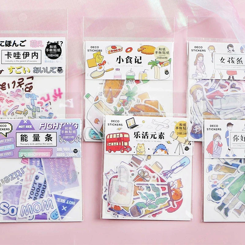 20Pcs/lot Japanese Harajuku Kawaii Decorative Stickers Scrapbooking Diy Diary Journal Stick Label Cute Stationery Kids Gift (ONLINE ORDER ONLY)