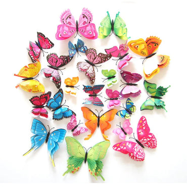 12Pcs 3D Butterfly Wall Stickers Wedding Decor Fridge Magnets Home Decoration (ONLINE ORDER ONLY)