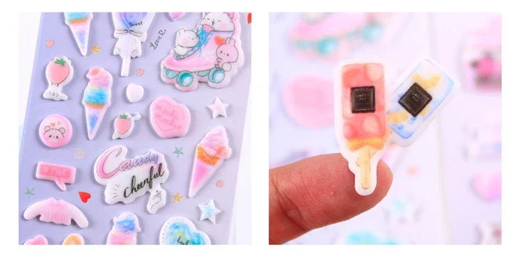 Kawaii Bullet Jelly Milk Series Children Stickers DIY Decorative Sticker Mobile Phone Stickers School Cute Stationery (ONLINE ORDER ONLY)