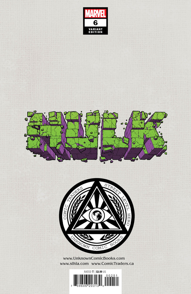 Hulk 6 Unknown Comics Stephen Segovia Exclusive Virgin Var (04/20/2022) (Online Only)