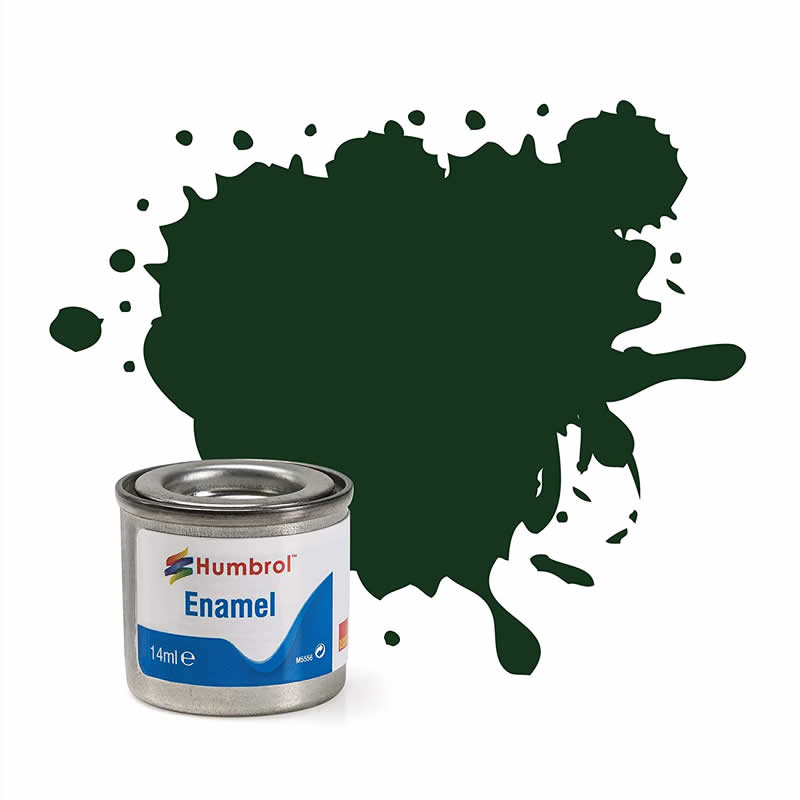 HUMAA6330 Dark Green Satin 14ml Tinlet No 195 Enamel Paint Humbrol (ONLINE ORDER ONLY)