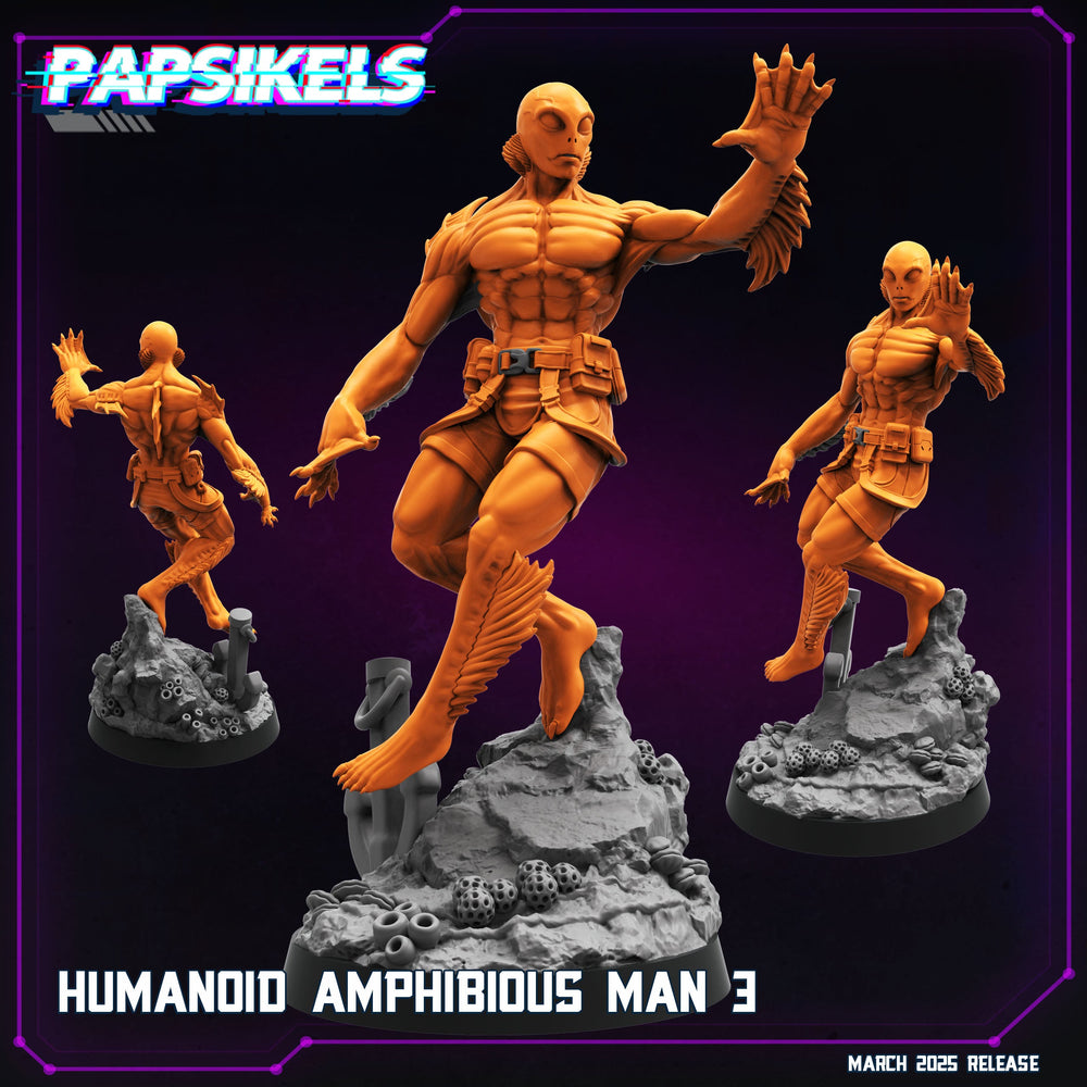 3D Printed Papsikels Humanoid Amphibious Man MARCH 2025 CYBERPUNK 28mm 32mm (Online Only)