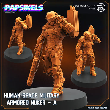 3D Printed Papsikels Human Space Military Armored Nuker Set 28mm 32mm (Online Only)