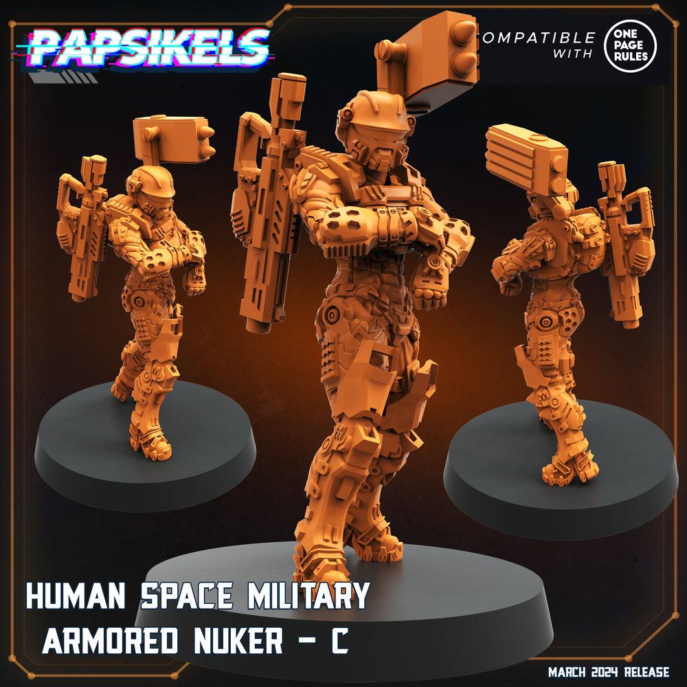 3D Printed Papsikels Human Space Military Armored Nuker Set 28mm 32mm (Online Only)