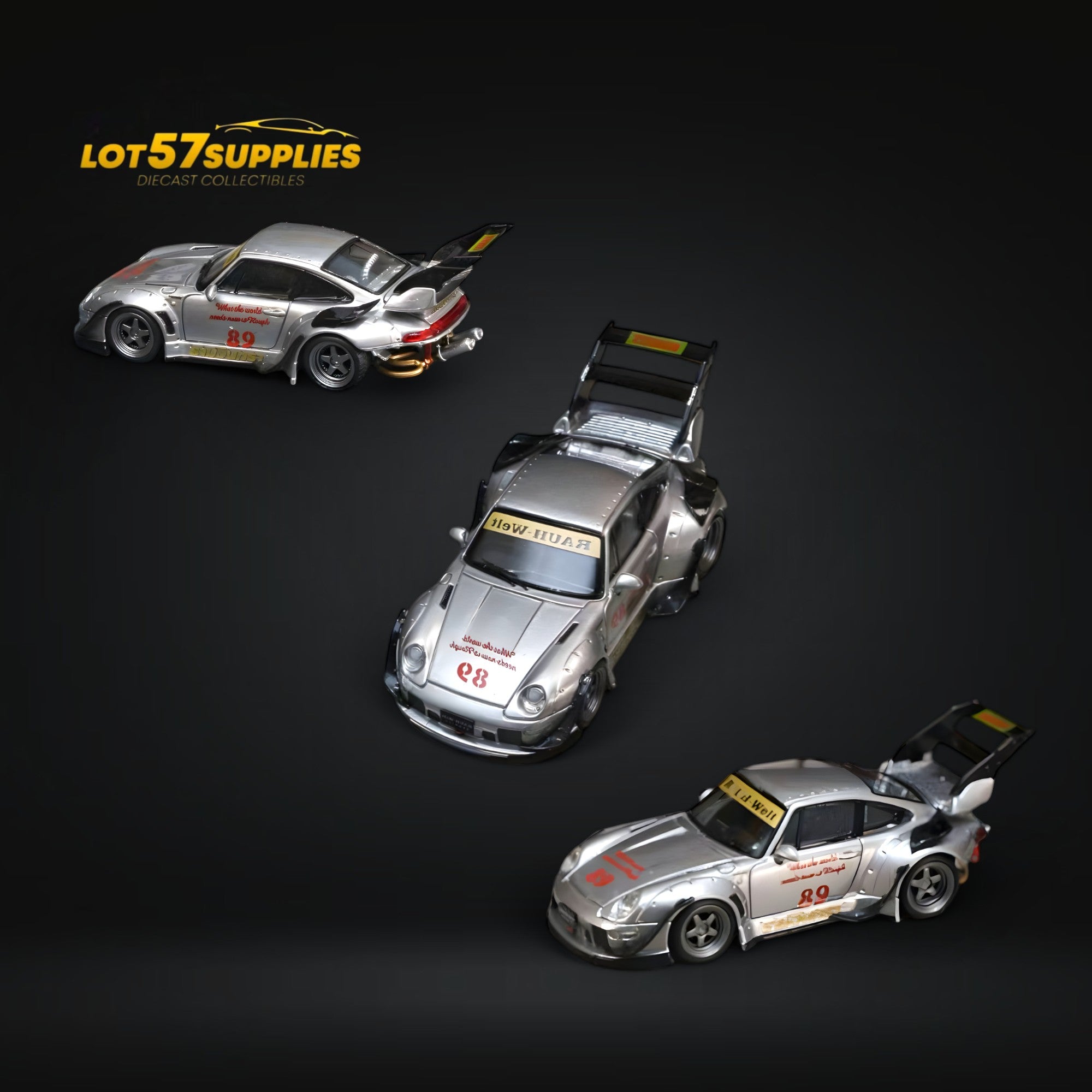 (Pre-Order) Street Weapon Porsche RWB 993 Double Exhaust Heavenly Livery Higher Tail 1:64 (ONLINE ORDER ONLY)
