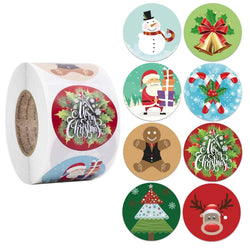 100-500PCS Christmas Snowflake Sticker DIY Baking Sticker Round Adhesive Scrapbooking Christmas stickers (ONLINE ORDER ONLY)