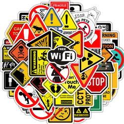Warning Stickers Decals for Skateboard Fridge Guitar Laptop Motorcycle Toy (ONLINE ORDER ONLY)