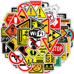 Warning Stickers Decals for Skateboard Fridge Guitar Laptop Motorcycle Toy (ONLINE ORDER ONLY)