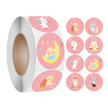 100-500PCS Round Cartoon Animal Paper Sticker Gift Tag Jungle Safari Party Accessories DIY Cute Biscuit Bag Decor Supplies (ONLINE ORDER ONLY)