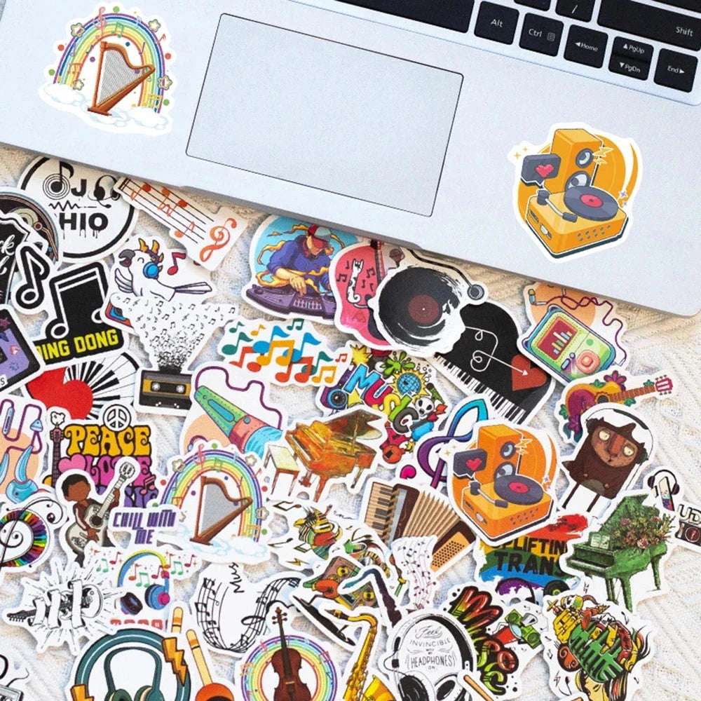 10/30/50PCS Punk Rock Band Music Graffiti Stickers Decals Laptop Travel Luggage Bike Skateboard Phone Car Cartoon Cool Sticker (ONLINE ORDER ONLY)