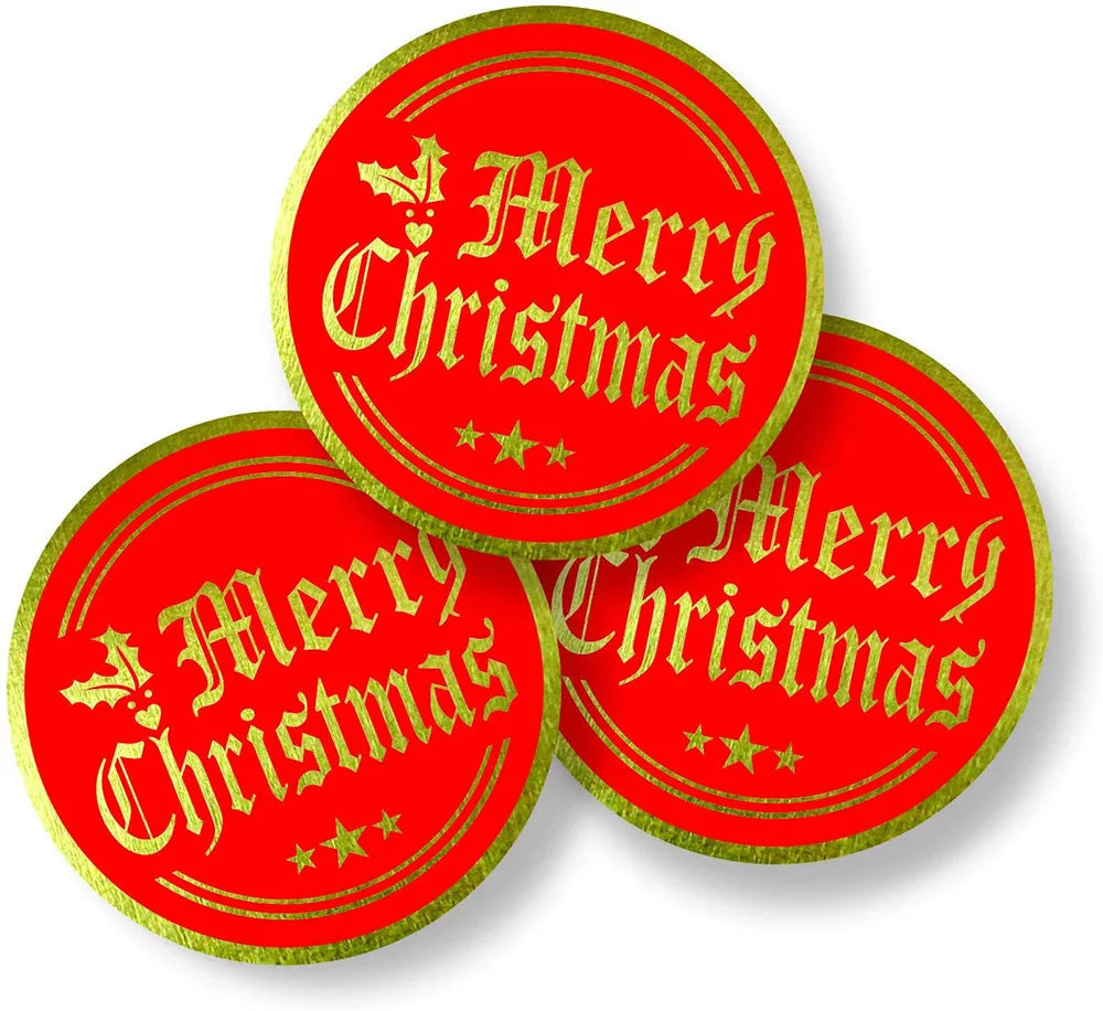 100-500pcs Color Snowflake Merry Christmas Sticker Gift Envelope Sealing Label Decoration Stationery Sticker 2.5cm (ONLINE ORDER ONLY)