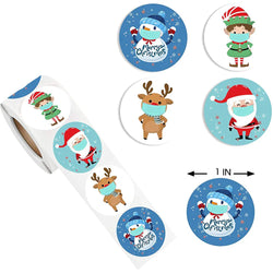 100-500PCS Merry Christmas Santa Claus Sticker Decor DIY Wrapping Gift Decoration Xmas Kids Thank You Seal Label 1inch (Online Order Only)