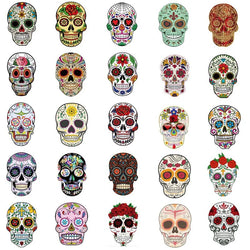 10/30/50PCS Colorful Skull Skeleton Funny Stickers DIY Car Motorcycle Luggage Phone Guitar Laptop Waterproof Joke Toy Sticker (ONLINE ORDER ONLY)
