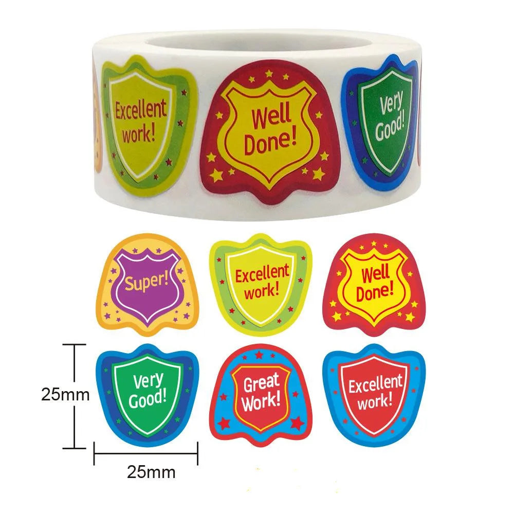 500 Pcs Reward Stickers Motivational Stickers Roll For Kids For School Reward Students Teachers Cute Animals Stickers Labels (Online Order Only)