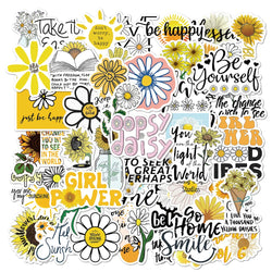 Motivational Daisy Stickers Waterproof Decals for Motorcycle Luggage Skateboard (Online Order Only)
