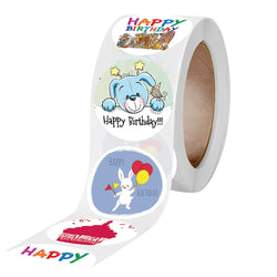 100-500pcs Cute Happy Birthday Sticker Birthday Gift Decoration Label Sealing Balloon Cake Label Packaging Scrapbook Sticker (Online Order Only)