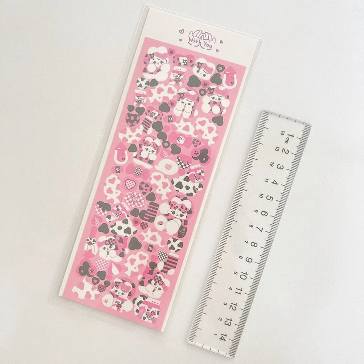 Sweetheart Rabbit Stickers Scrapbooking Decorative Sticker Hand Account DIY Diary Album Stick Label Kawaii Korean Stationery (ONLINE ORDER ONLY)