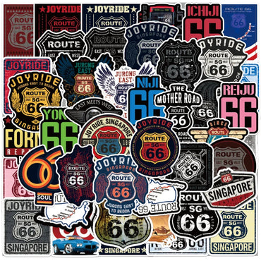 10/30/50PCS Route 66 the Main Street of America Sticker Packs (ONLINE ORDER ONLY)