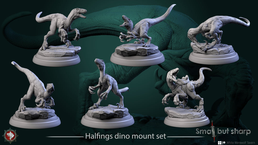 Halfling Dino Mount Set – Dinosaur Beast Miniatures (ONLINE ORDER ONLY)