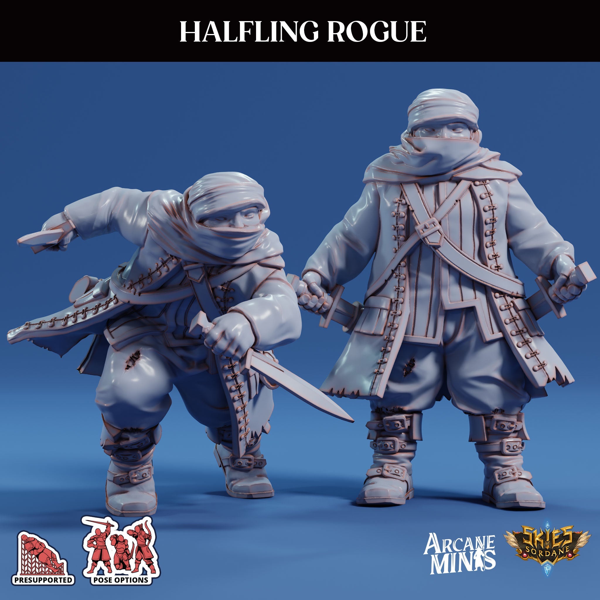 3D Printed Sordane Publishing Arcane Minis Swindler's Luck Part Two - Halfling Rogue 28 32mm D&D (Online Only)