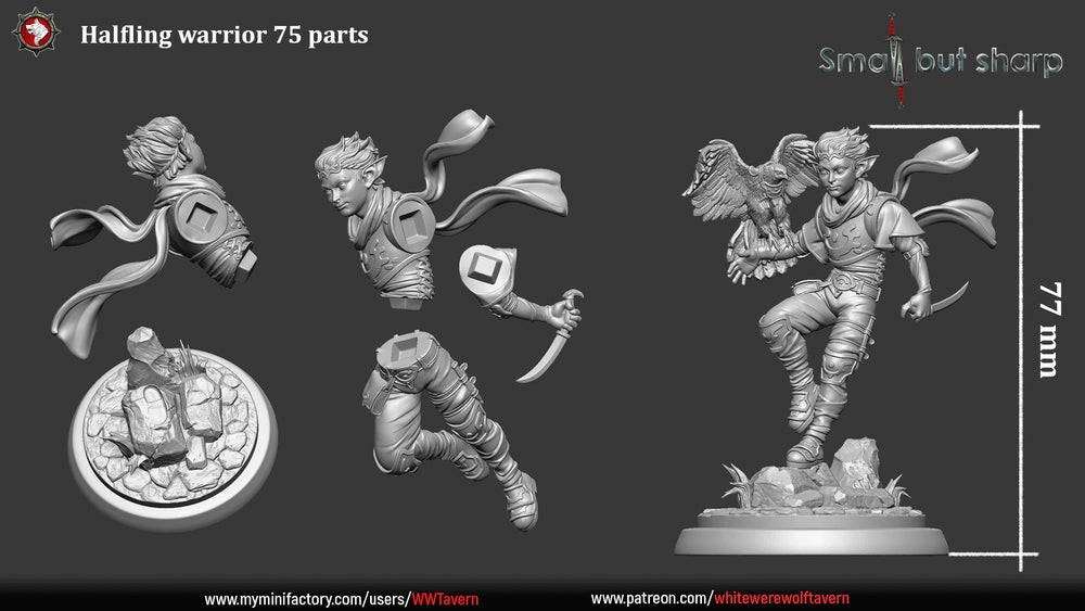 Halfling Warriors Set – Halfling Male Fighters Miniatures (ONLINE ORDER ONLY)