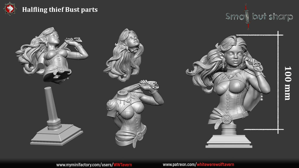 Halfling Thieves Set – Halfling Female Rogues Miniatures & Bust (ONLINE ORDER ONLY)