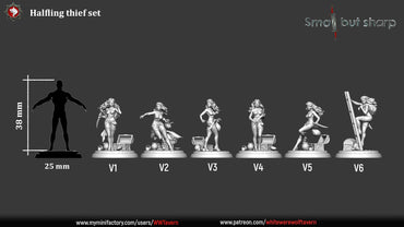 Halfling Thieves Set – Halfling Female Rogues Miniatures & Bust (ONLINE ORDER ONLY)
