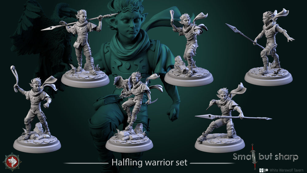 Halfling Warriors Set – Halfling Male Fighters Miniatures (ONLINE ORDER ONLY)