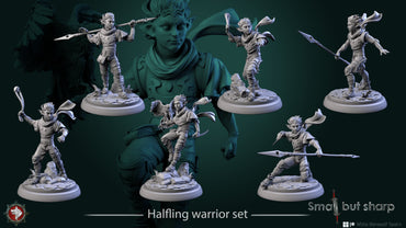 Halfling Warriors Set – Halfling Male Fighters Miniatures (ONLINE ORDER ONLY)