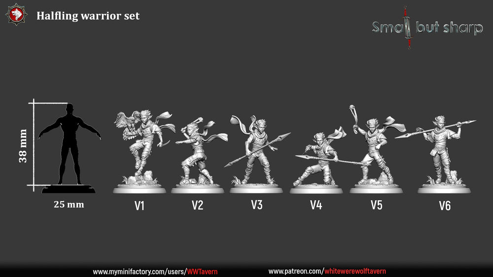 Halfling Warriors Set – Halfling Male Fighters Miniatures (ONLINE ORDER ONLY)