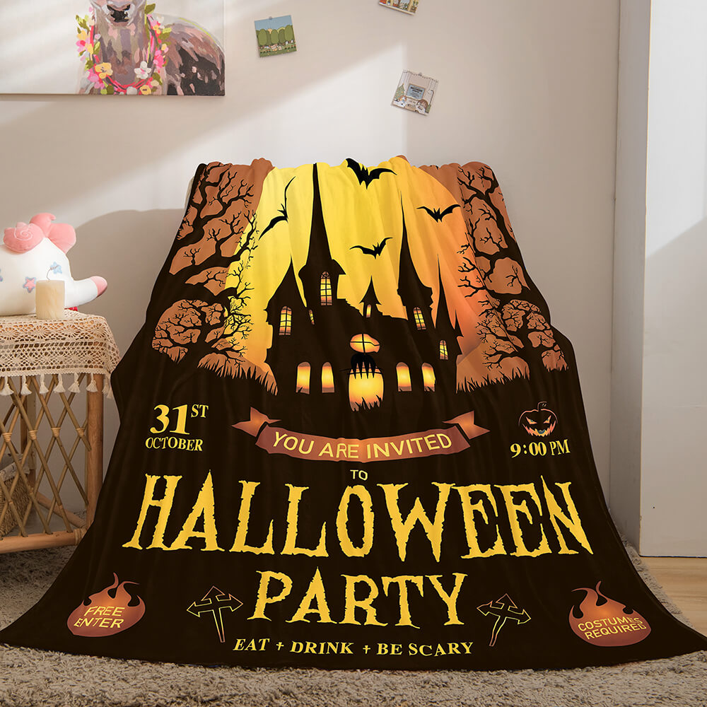 Halloween Castle Flannel Fleece Throw Cosplay Blanket (Online Order Only)