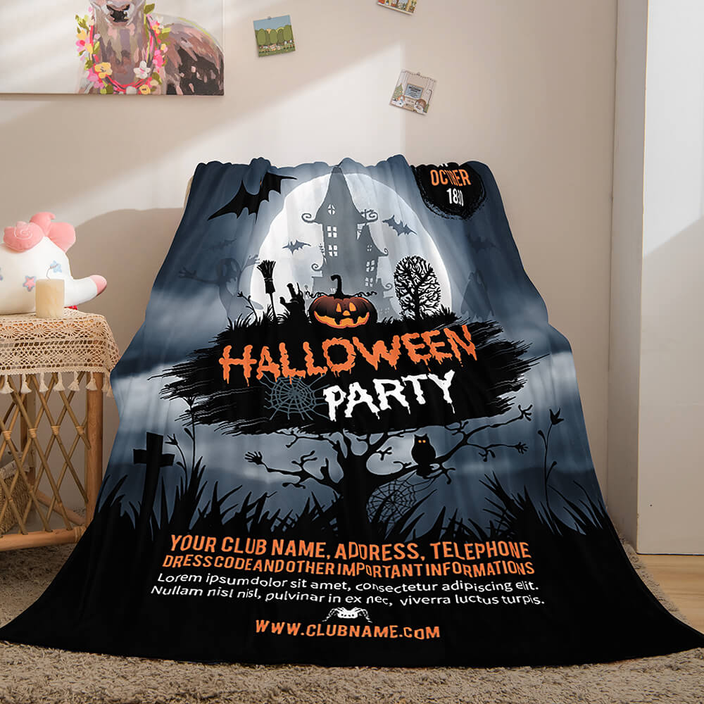 Halloween Castle Flannel Fleece Throw Cosplay Blanket (Online Order Only)