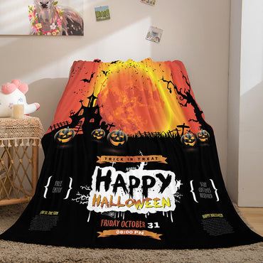 Halloween Castle Flannel Fleece Throw Cosplay Blanket (Online Order Only)