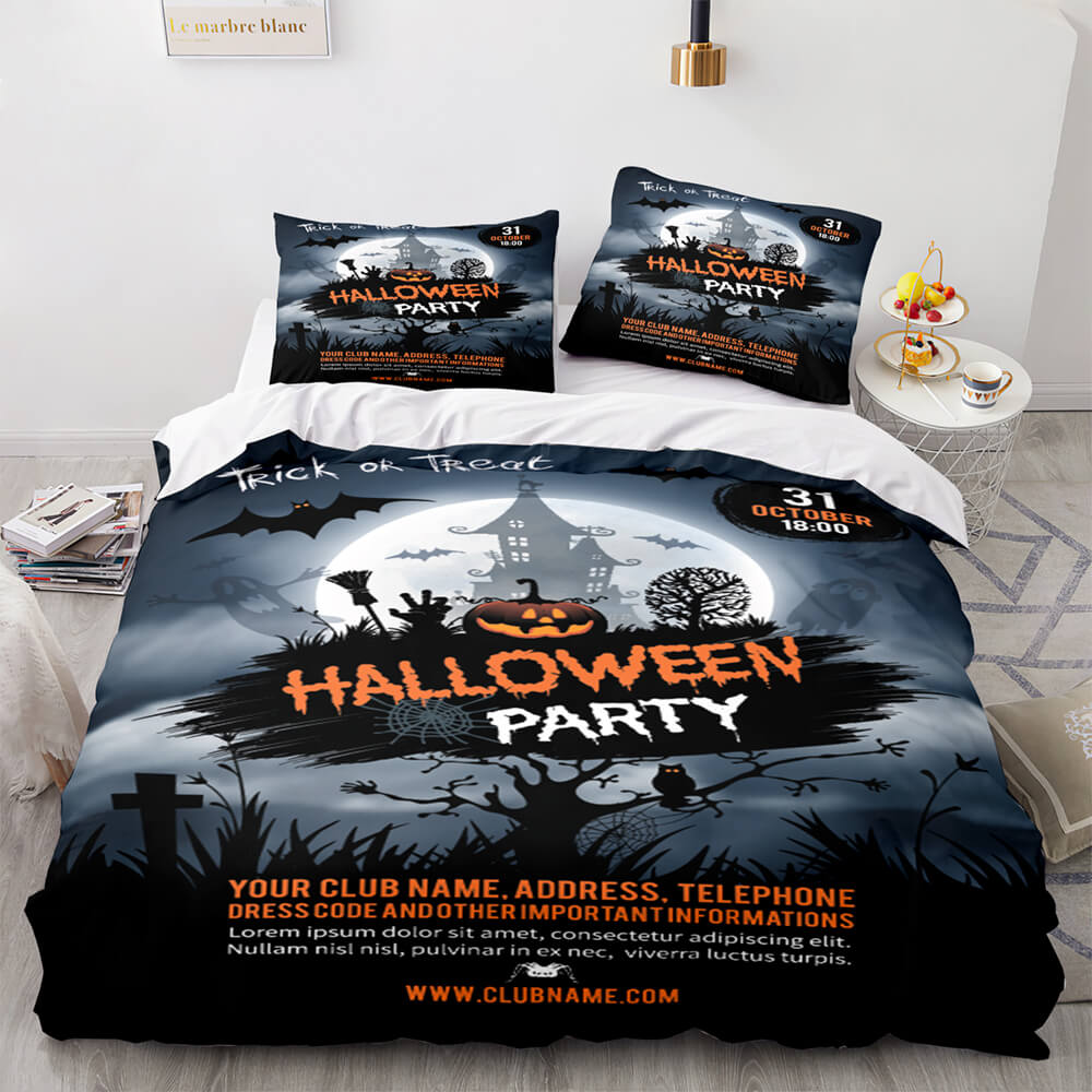 Halloween Decor Bedding Set Quilt Cover Room Decoration (Online Order Only)
