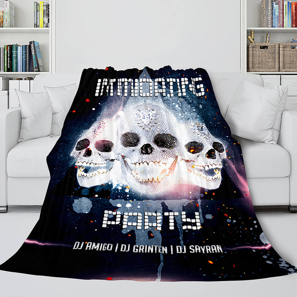 Halloween Decoration Skeleton Skull Bed Blanket Flannel Blanket Sets (Online Order Only)