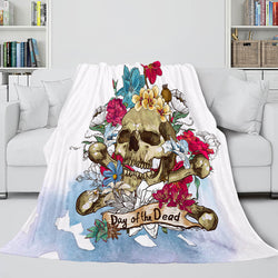 Halloween Decoration Skeleton Skull Bed Blanket Flannel Blanket Sets (Online Order Only)