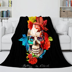 Halloween Decoration Skeleton Skull Bed Blanket Flannel Blanket Sets (Online Order Only)