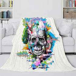 Halloween Decoration Skeleton Skull Bed Blanket Flannel Blanket Sets (Online Order Only)