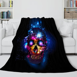 Halloween Decoration Skeleton Skull Bed Blanket Flannel Blanket Sets (Online Order Only)