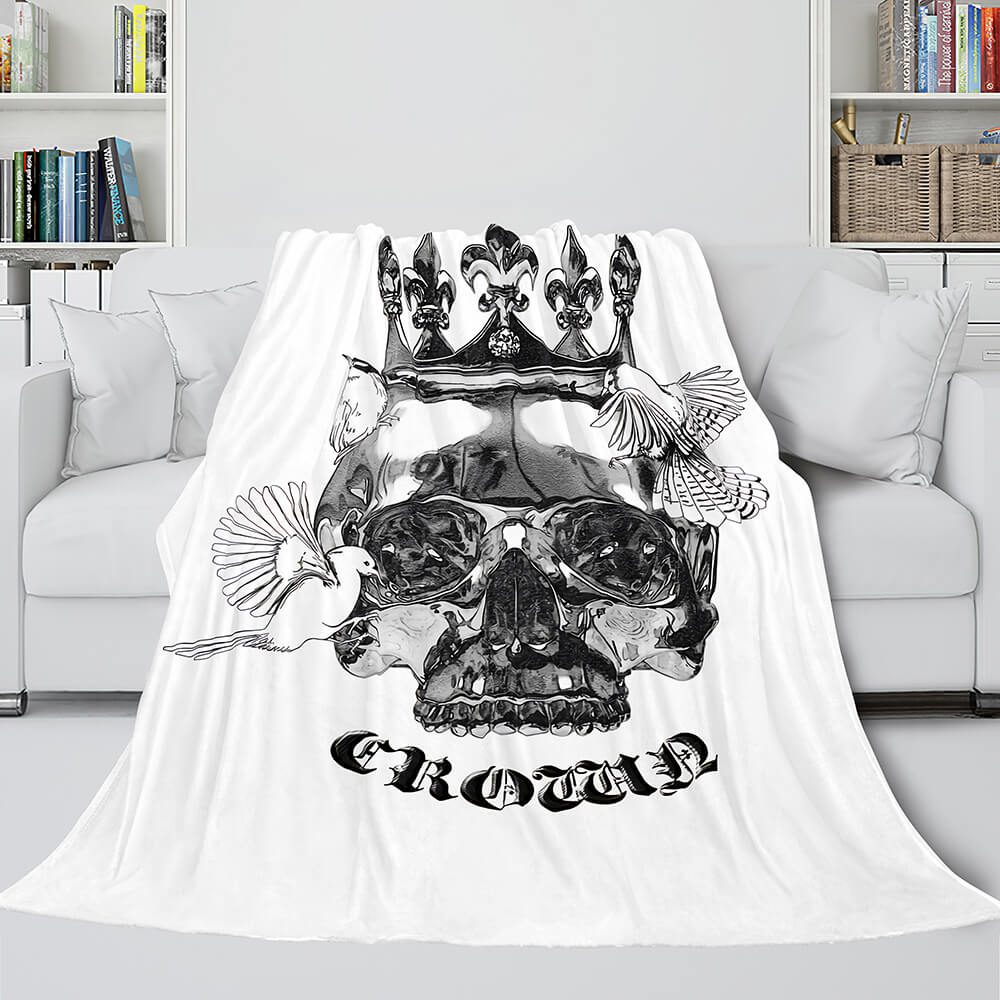 Halloween Decoration Skeleton Skull Bed Blanket Flannel Blanket Sets (Online Order Only)